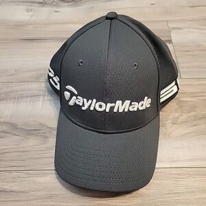 Taylor Made Hat Large XL  M1 P5 Black Fitted  Flex Golf Cap